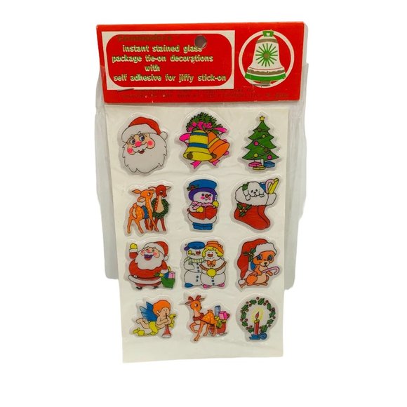 Vintage Commodore Christmas Puffy Stickers NOS - Picture 1 of 4